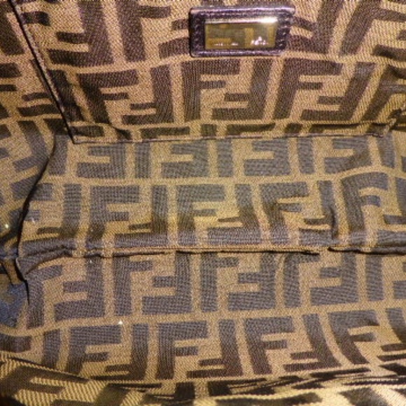 FENDI Brown Satin Leather Nappa Spy Handbag Hobo - Picture 6 of 9